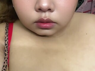 Malaysian SSBBW MILF teases in red lace with huge tits